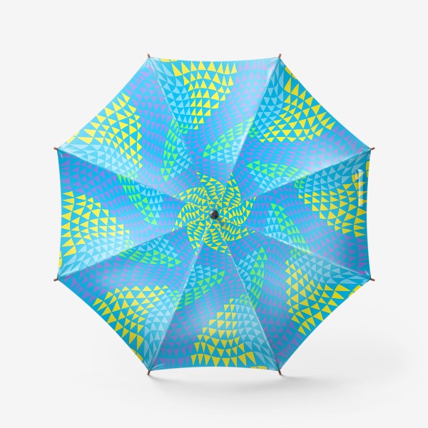 Зонт «Яркие треугольники, иллюзия, паттерн»