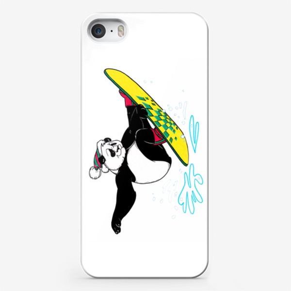 Чехол iPhone «Медведь сноубордист. Панда. Зимний спорт»