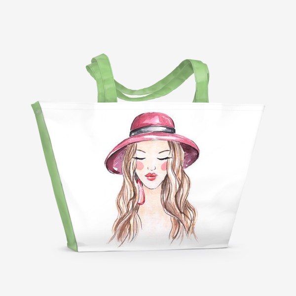 Пляжная сумка «Девушка в шляпе»