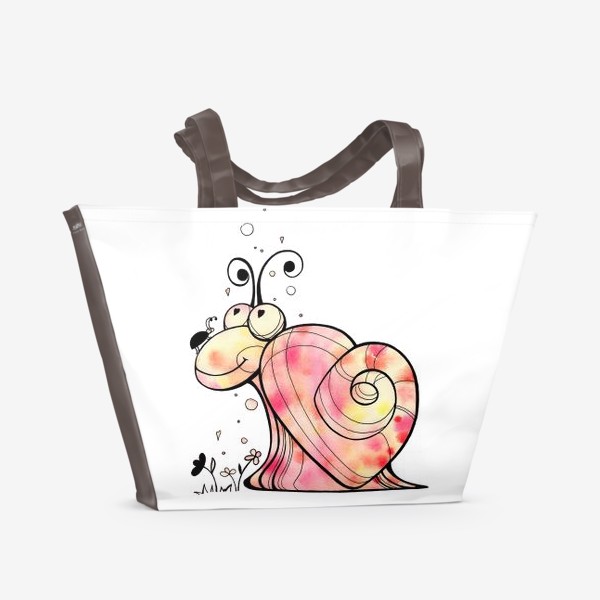 Пляжная сумка «Улитка розовое сердце»