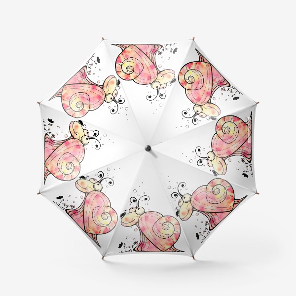 Зонт «Улитка розовое сердце»