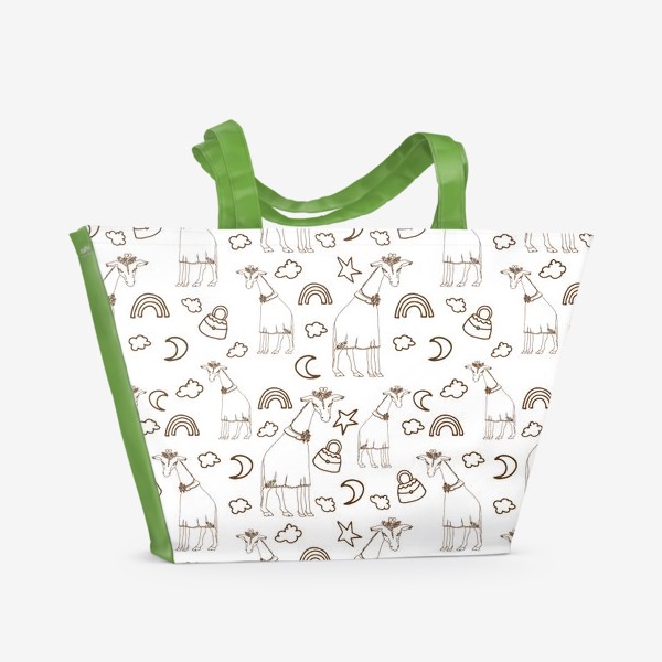Пляжная сумка «Патерны с жирафом»