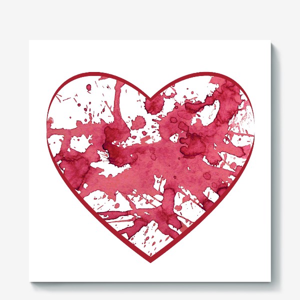 Холст «Сердце красное абстрактное»