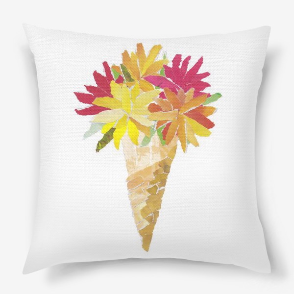 Подушка «Весенние цветы. Мороженое. Лето»