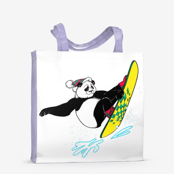 Сумка-шоппер «Медведь сноубордист. Панда. Зимний спорт»