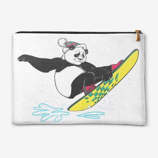 Косметичка «Медведь сноубордист. Панда. Зимний спорт»