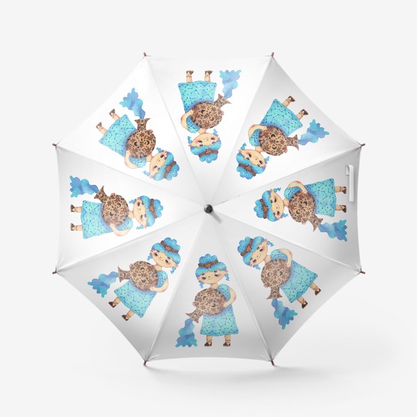 Зонт «Подарок водолею девушке, жене, маме, подруге, сестре, бабушке. Знаки зодиака.»