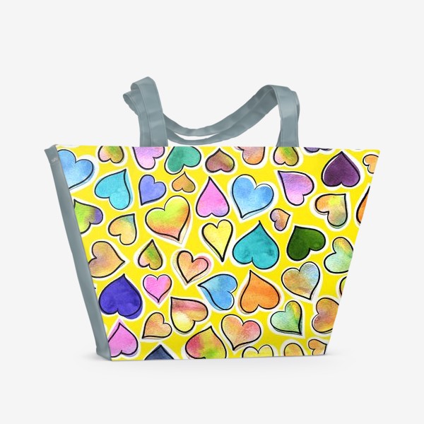 Пляжная сумка «Love Watercolor Hearts»