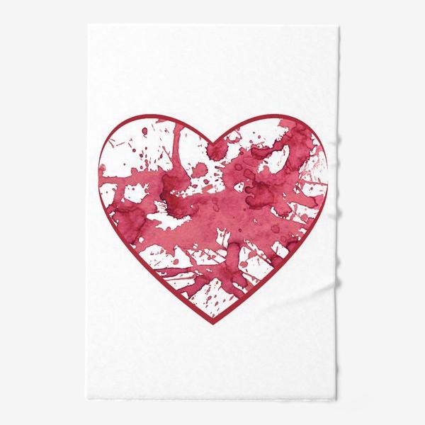 Полотенце «Сердце красное абстрактное»