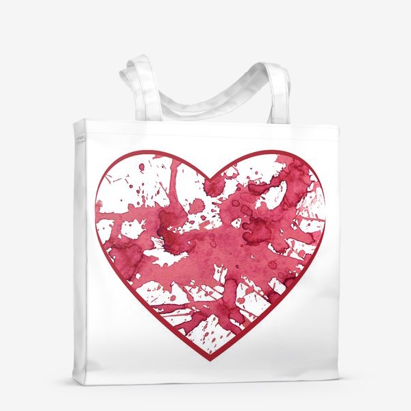 Сумка-шоппер «Сердце красное абстрактное»