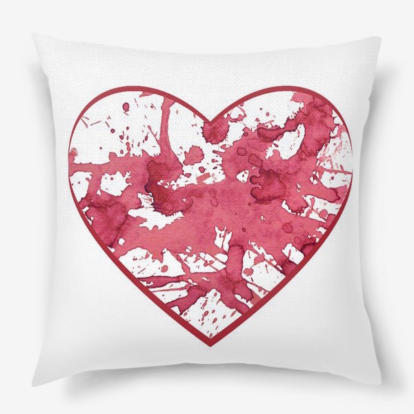 Подушка «Сердце красное абстрактное»