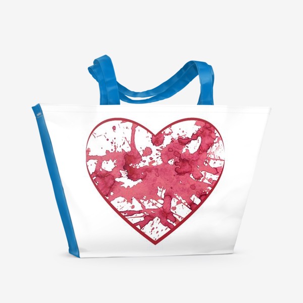 Пляжная сумка «Сердце красное абстрактное»