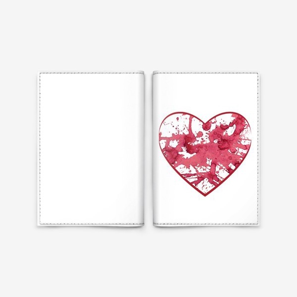 Обложка для паспорта «Сердце красное абстрактное»