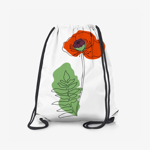Рюкзак «Абстрактный мак. Силуэт с цветовыми пятнами»