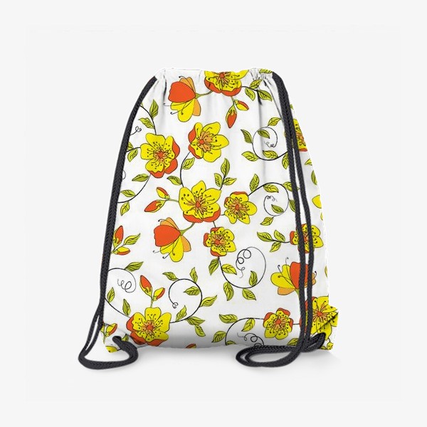 Рюкзак «Весенние цветы, бесшовный паттерн»