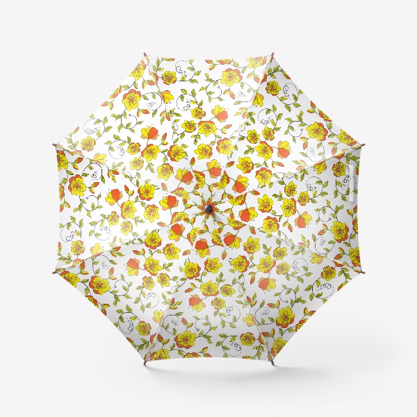 Зонт «Весенние цветы, бесшовный паттерн»