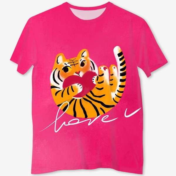 Футболка с полной запечаткой «Любимый тигр»