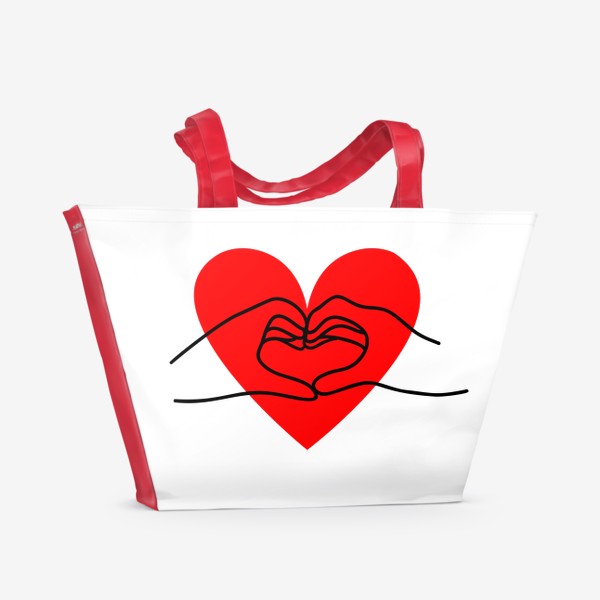 Пляжная сумка «Сердечко в руках»