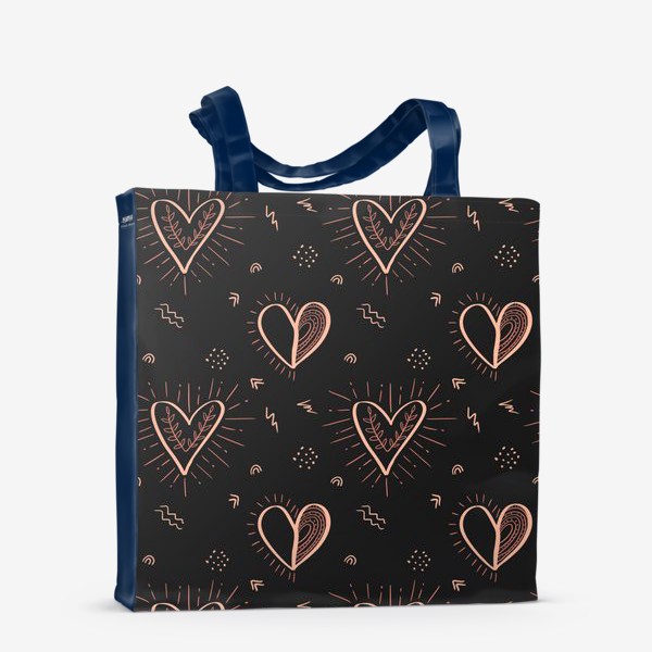 Сумка-шоппер «Black Heart Pattern»