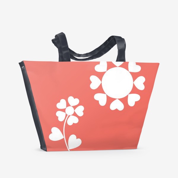 Пляжная сумка «Любовь (коралловый цвет)»
