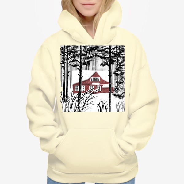 Худи «Зимний дом в лесу»