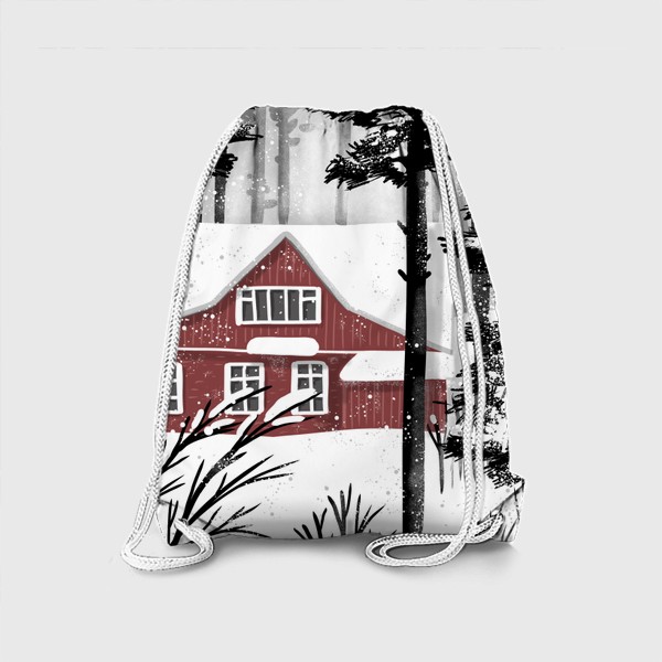 Рюкзак «Зимний дом в лесу»