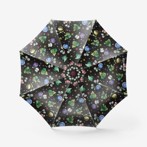 Зонт «Паттерн улитки на чёрном »