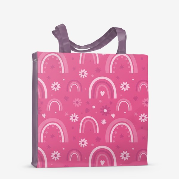 Сумка-шоппер «Розовые радуги и цветы»