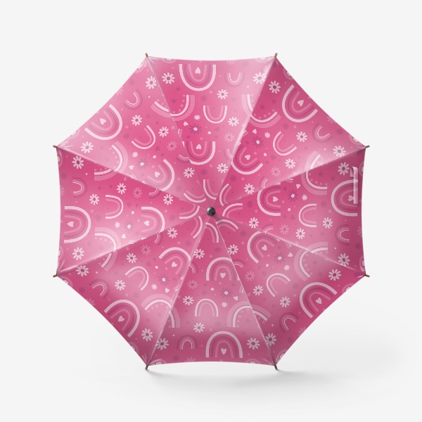 Зонт «Розовые радуги и цветы»