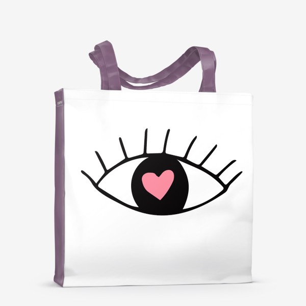 Сумка-шоппер «глаз с сердцем. любовь. день влюбленных»