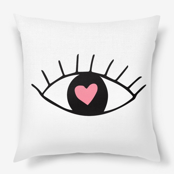 Подушка «глаз с сердцем. любовь. день влюбленных»