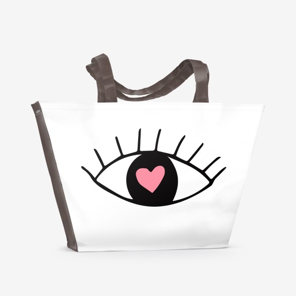 Пляжная сумка «глаз с сердцем. любовь. день влюбленных»
