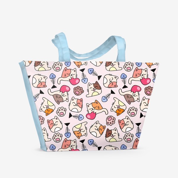 Пляжная сумка «Милые мультяшные котята»