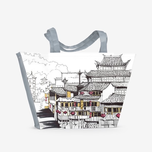 Пляжная сумка «Китайский город»