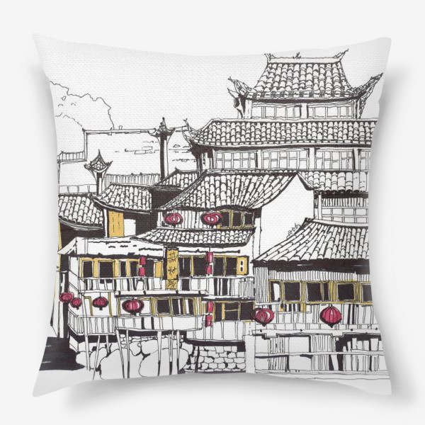 Подушка «Китайский город»