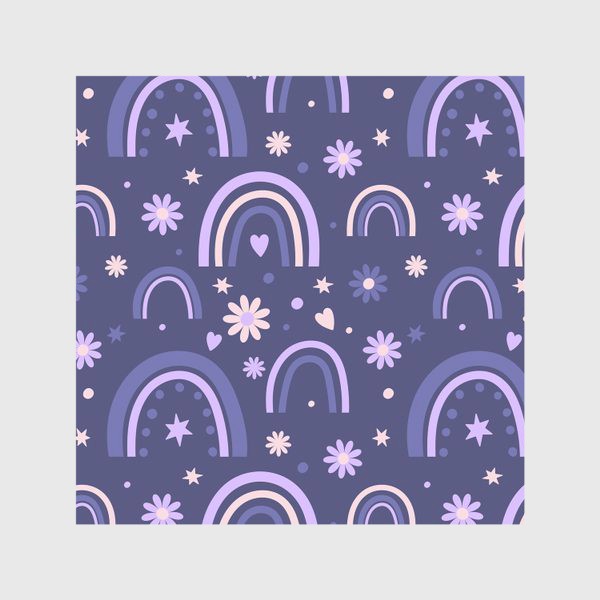 Скатерть «Фиолетовый принт с радугами»