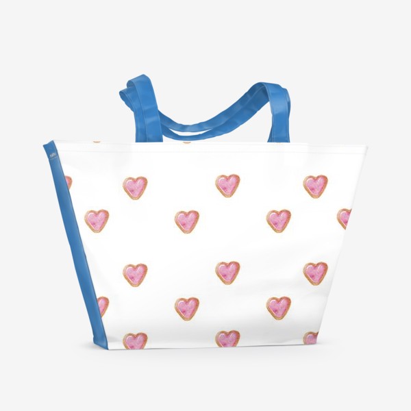 Пляжная сумка «Сердечки печенья. Паттерн»