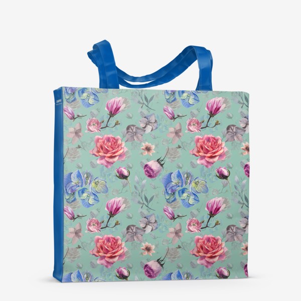Сумка-шоппер «Spring flowers. Turquoise»