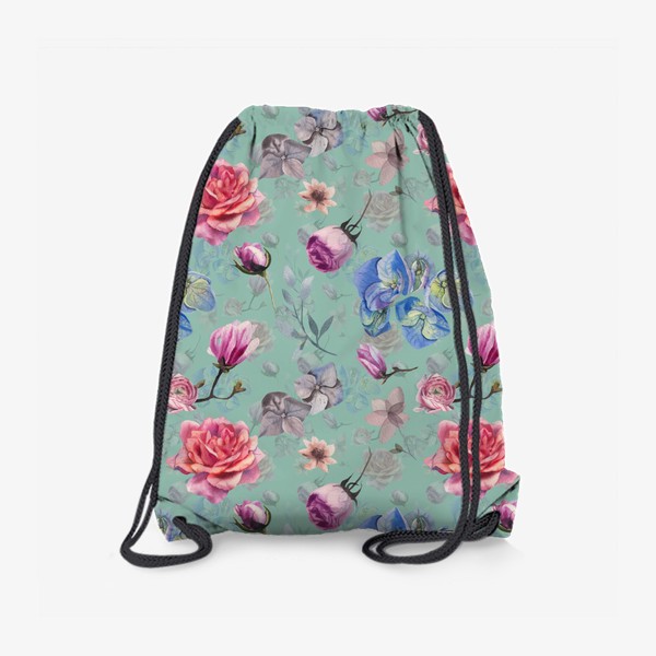 Рюкзак «Spring flowers. Turquoise»