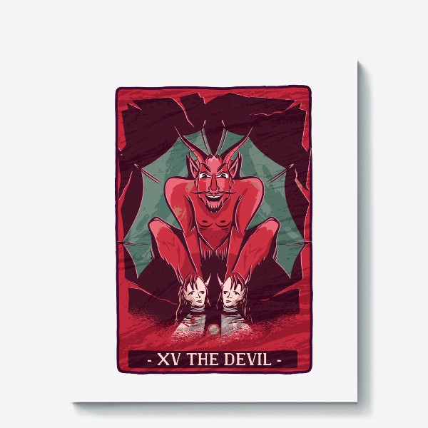 Холст «Карта Таро - Дьявол (Tarot Card - The Devil)»