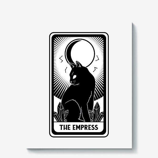 Холст «Карта Таро - Императрица кот (Tarot Card - The Empress cat)»