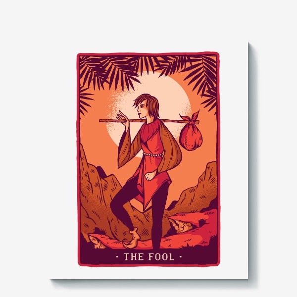 Холст «Карта Таро - Дурак (Tarot Card - The Fool)»