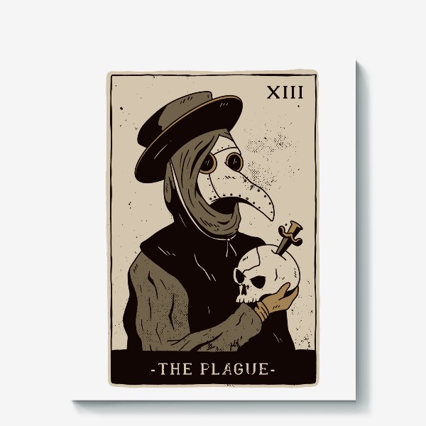 Холст «Карта Таро - Чума (Tarot Card - The Plague)»