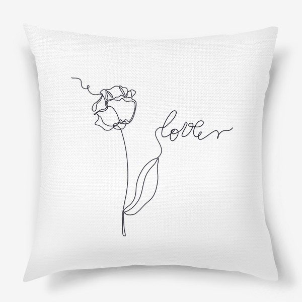 Подушка «Цветок в стиле лайн арт»