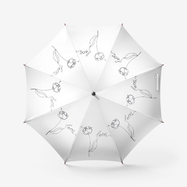 Зонт «Цветок в стиле лайн арт»