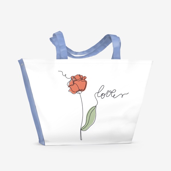 Пляжная сумка «Цветок в стиле лайн арт»