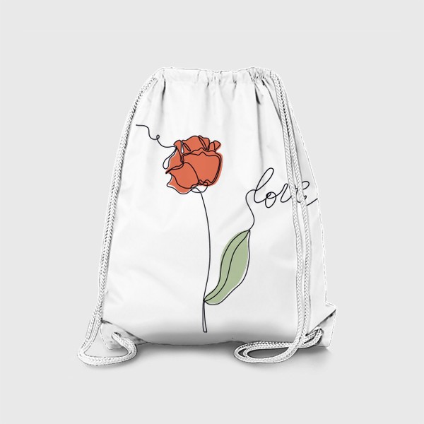 Рюкзак «Цветок в стиле лайн арт»