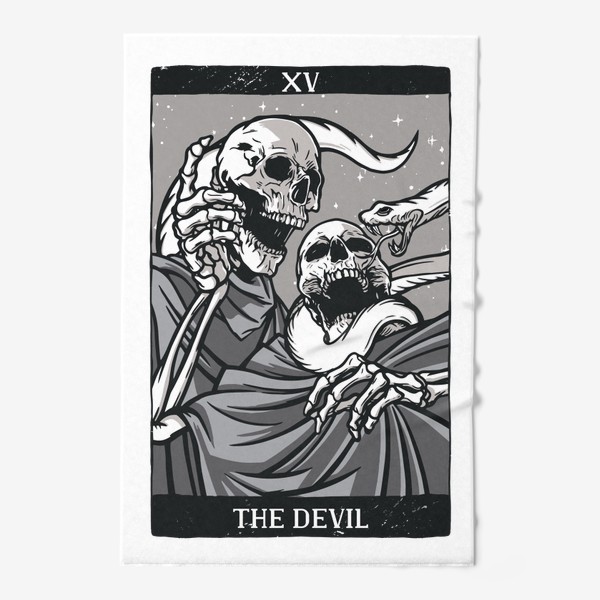 Полотенце «Карта Таро - Дьявол Скелет (Tarot Card - The Devil)»