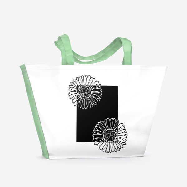 Пляжная сумка «Цветы черные»