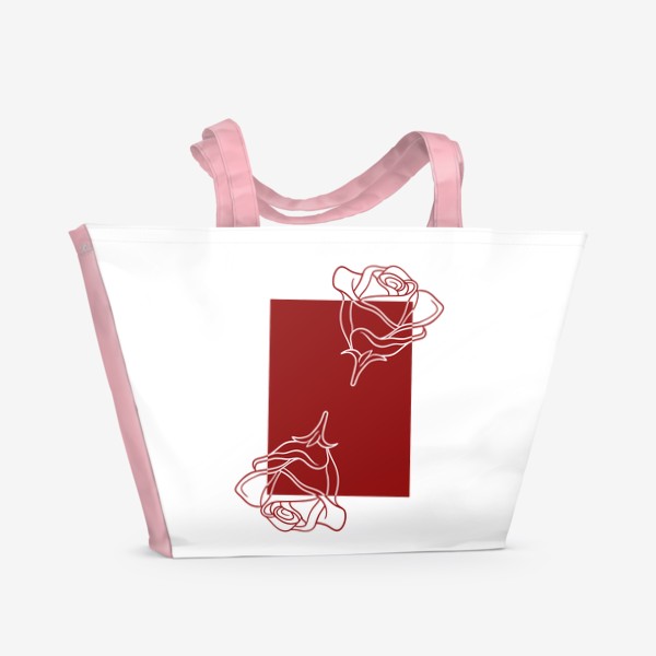 Пляжная сумка «Цветы красный»